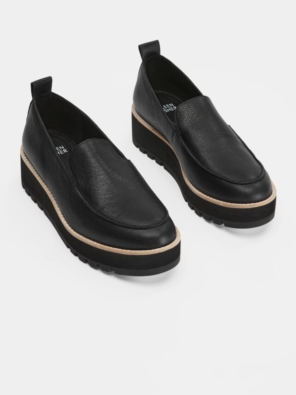 Eileen Fisher Ells Smooth Leather Loafer Wedge, 7.5 - Picture 2 of 11